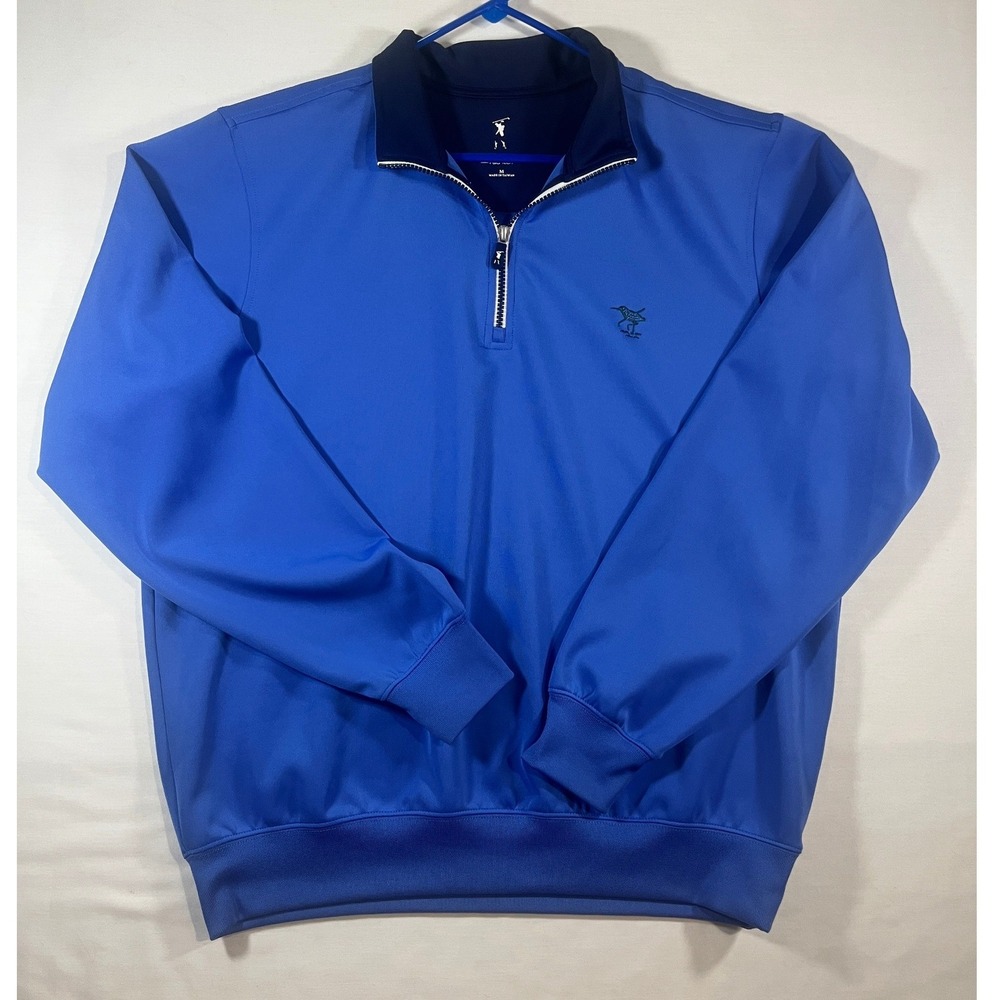 F&G Tech Mens Quarter Zip Golf Pullover Blue‎ Performance Mock Neck Size M